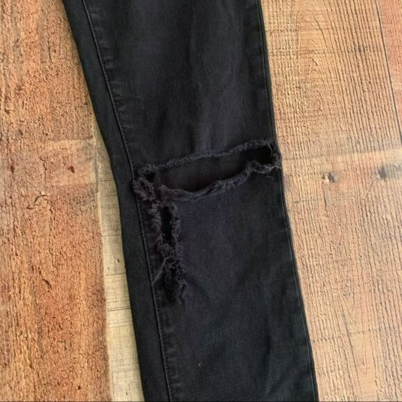 BDG urban outfitters womens size 25 black twig high distressed rise skinny jeans - Picture 8 of 10